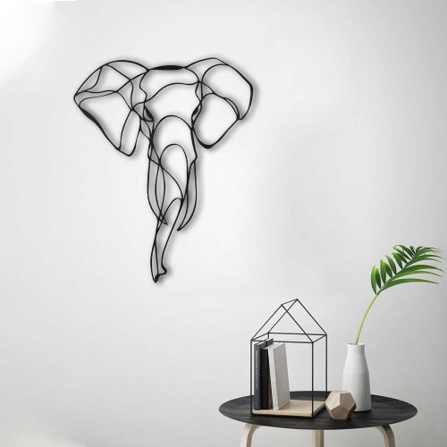 Stylish Black Decorative Metal Wall Accessory, 52 x 41 cm | 100% Metal, 2 mm Thickness | Easy Wall Mounting, Perfect for Modern Home Decor