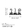 Durable Metal Wall Hook, Black, 60 x 37 x 2 cm | 100% Metal Construction, Easy Installation with Screws | Ideal for Home Organization & Decor