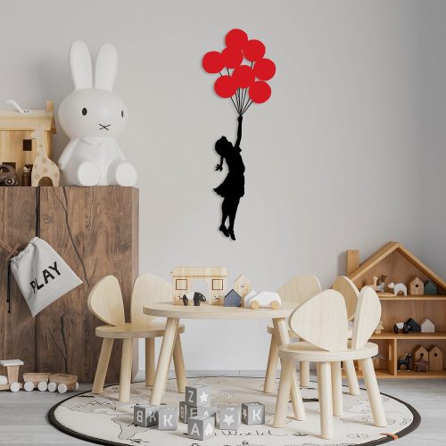 Stylish Decorative Metal Wall Accessory, 100 x 34 cm, 100% Metal (1.5 mm) | Black & Red | Easy Wall Mounting | Perfect for Modern Decor