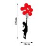 Stylish Decorative Metal Wall Accessory, 100 x 34 cm, 100% Metal (1.5 mm) | Black & Red | Easy Wall Mounting | Perfect for Modern Decor