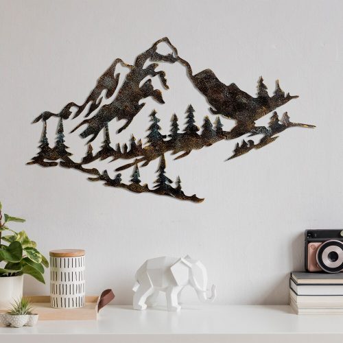 Hand-Painted Decorative Metal Wall Accessory, 70 cm x 40 cm, 100% Metal (1.5 mm) | Unique Color Variations | Stylish Accent for Home Decor