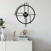 Elegant Black Decorative Metal Wall Clock, 49 x 43 cm | 100% Metal (1.5 mm), Silent Mechanism | Perfect for Home & Office Decor, Easy Wall Mount