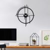 Elegant Black Decorative Metal Wall Clock, 49 x 43 cm | 100% Metal (1.5 mm), Silent Mechanism | Perfect for Home & Office Decor, Easy Wall Mount