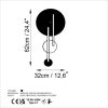 Elegant Black Decorative Metal Wall Clock, 62 x 32 cm | 100% Metal, 1.5 mm Thick | Silent Mechanism, Easy Wall Mount | Stylish Home Decor