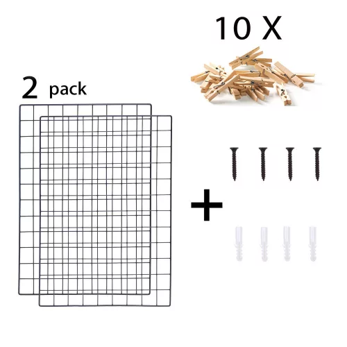 Stylish Decorative Metal Wall Accessory (2 Pieces), Black, 50 x 70 x 3 cm | 100% Metal with 10 Tiny Latches | Perfect for Modern Home Decor & Art Display