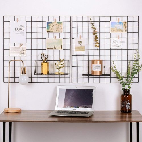 Stylish Decorative Metal Wall Accessory (2 Pieces), Black, 60 x 60 x 3 cm | 100% Metal with 10 Tiny Latches | Perfect for Modern Home Decor & Art Display