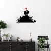 Stylish Decorative Metal Wall Accessory, Black & Red, 52 x 70 cm | 100% Metal, 1.5 mm Thick | Easy Wall Mounting, Perfect for Modern Decor