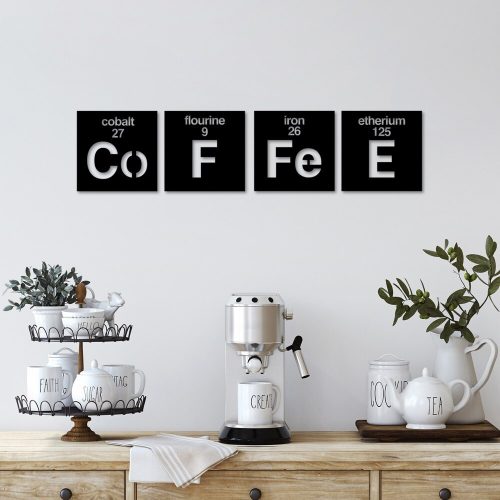 Stylish Decorative Metal Wall Accessory (4 Pieces), Black, 18 x 18 cm | 100% Metal, 1.5 mm Thickness | Perfect for Modern Home Decor & Accent Walls