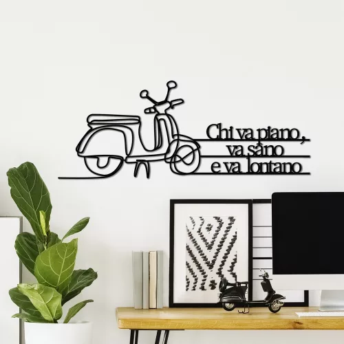 Stylish Black Decorative Metal Wall Accessory, 60 x 25 cm | 100% Metal, 1.5 mm Thickness | Lightweight & Modern Design for Home Decor