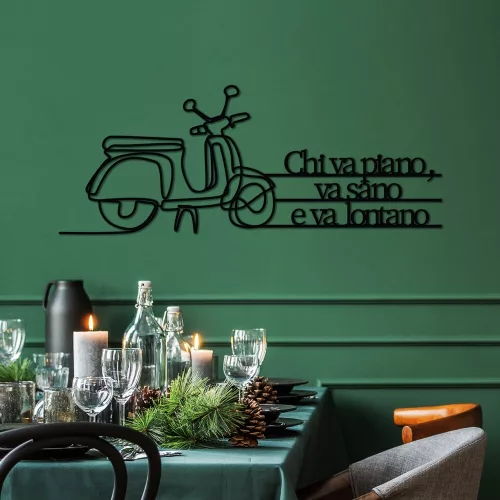 Stylish Black Decorative Metal Wall Accessory, 60 x 25 cm | 100% Metal, 1.5 mm Thickness | Lightweight & Modern Design for Home Decor