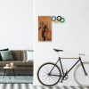 Elegant Decorative Wooden Wall Accessory, Walnut & Black, 58 x 60 cm | 100% Wood (3 cm) & Metal (1.5 mm) | Unique Design with Wall Hanging Feature
