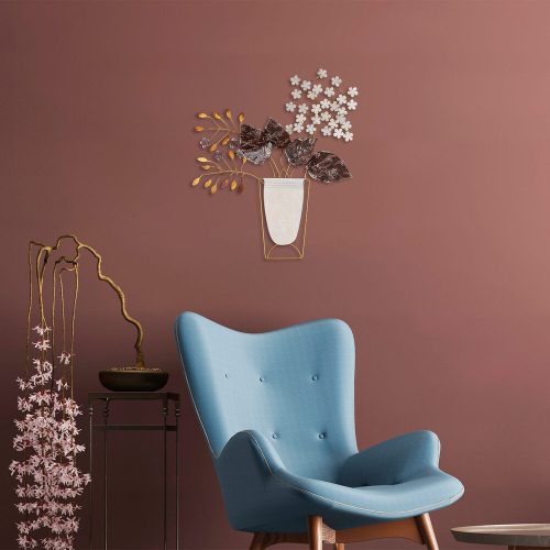 Hand-Painted Decorative Metal Wall Accessory, 47 x 55 cm | 100% Metal, 1.5 mm Thick | Unique Art Piece for Home Decor, Lightweight & Easy to Hang