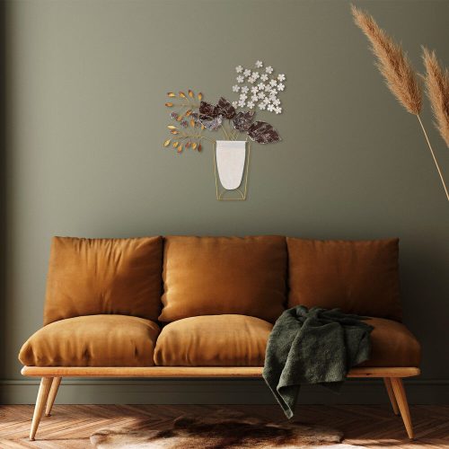 Hand-Painted Decorative Metal Wall Accessory, 47 x 55 cm | 100% Metal, 1.5 mm Thick | Unique Art Piece for Home Decor, Lightweight & Easy to Hang