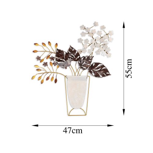 Hand-Painted Decorative Metal Wall Accessory, 47 x 55 cm | 100% Metal, 1.5 mm Thick | Unique Art Piece for Home Decor, Lightweight & Easy to Hang