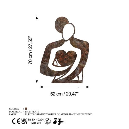 Hand-Painted Decorative Metal Wall Accessory, 70 x 52 cm, 1.5 mm Thick, Antiquation Finish | Unique Art Piece for Home Decor, Elegant & Stylish