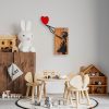 Elegant Decorative Wooden Wall Accessory, 83 x 60 cm, 100% Wood & Metal, Walnut & Black | Unique Design, Easy Wall Mount, Natural Variations