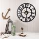 Elegant Black Decorative Metal Wall Clock, 50 x 50 cm | 100% Metal (2 mm) | Silent Mechanism, Easy Wall Hanging | Perfect for Home & Office Decor