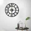 Elegant Black Decorative Metal Wall Clock, 50 x 50 cm | 100% Metal (2 mm) | Silent Mechanism, Easy Wall Hanging | Perfect for Home & Office Decor