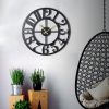 Elegant Black Decorative Metal Wall Clock, 50 x 50 cm | 100% Metal (2 mm) | Silent Mechanism, Easy Wall Hanging | Perfect for Home & Office Decor