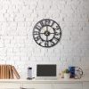 Elegant Black Decorative Metal Wall Clock, 50 x 50 cm | 100% Metal (2 mm) | Silent Mechanism, Easy Wall Hanging | Perfect for Home & Office Decor