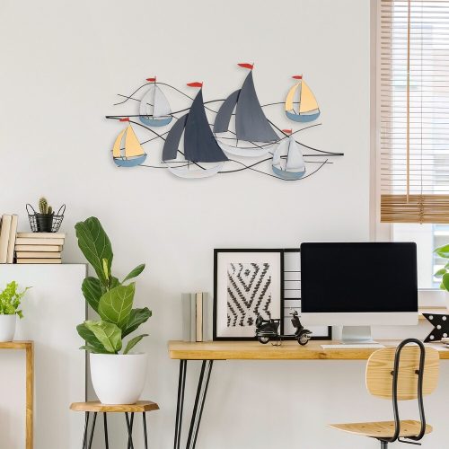 Hand-Painted Decorative Metal Wall Accessory, 123 x 60 cm | 100% Metal, 1.5 mm Thick | Unique Art Piece for Home Decor, Elegant & Stylish Design