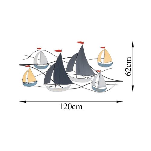 Hand-Painted Decorative Metal Wall Accessory, 123 x 60 cm | 100% Metal, 1.5 mm Thick | Unique Art Piece for Home Decor, Elegant & Stylish Design