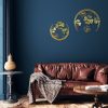 Hand-Painted Decorative Metal Wall Accessory, 70 x 70 x 5 cm, Green & Gold | 100% Metal, Unique Texture | Perfect for Home Decor & Accent Walls