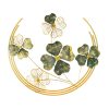 Hand-Painted Decorative Metal Wall Accessory, 70 x 70 x 5 cm, Green & Gold | 100% Metal, Unique Texture | Perfect for Home Decor & Accent Walls