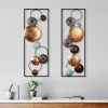 Hand-Painted Decorative Metal Wall Accessory (2 Pieces), 32 x 92 x 4 cm | 100% Metal, Unique Color Variations | Perfect for Home Decor & Art Display