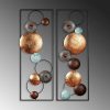 Hand-Painted Decorative Metal Wall Accessory (2 Pieces), 32 x 92 x 4 cm | 100% Metal, Unique Color Variations | Perfect for Home Decor & Art Display