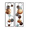 Hand-Painted Decorative Metal Wall Accessory (2 Pieces), 32 x 92 x 4 cm | 100% Metal, Unique Color Variations | Perfect for Home Decor & Art Display
