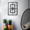 Elegant Black Decorative Metal Wall Clock, 49 x 34.5 cm | 100% Metal (2 mm) | Silent Mechanism, Easy Wall Mount | Stylish Addition to Any Space