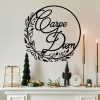 Stylish Black Decorative Metal Wall Accessory, 56 x 56 cm | 100% Metal, 1.5 mm Thickness | Lightweight (0.578 kg) | Perfect for Modern Home Decor