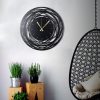 Elegant Black Decorative Metal Wall Clock, 50 x 50 cm | 100% Metal (2 mm) | Silent Mechanism, Easy Wall Hanging | Perfect for Home & Office Decor