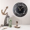 Elegant Black Decorative Metal Wall Clock, 50 x 50 cm | 100% Metal (2 mm) | Silent Mechanism, Easy Wall Hanging | Perfect for Home & Office Decor