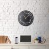 Elegant Black Decorative Metal Wall Clock, 50 x 50 cm | 100% Metal (2 mm) | Silent Mechanism, Easy Wall Hanging | Perfect for Home & Office Decor