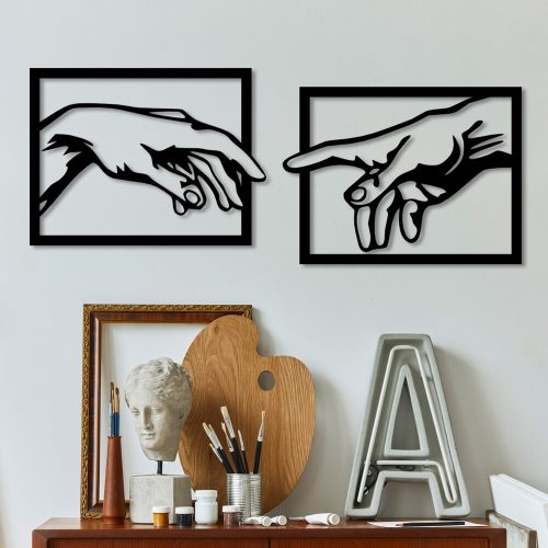Stylish Decorative Metal Wall Accessory (2 Pieces), Black, 36 x 49 cm | 100% Metal, 1.5 mm Thickness | Perfect for Modern Home Decor & Accent Walls