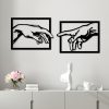 Stylish Decorative Metal Wall Accessory (2 Pieces), Black, 36 x 49 cm | 100% Metal, 1.5 mm Thickness | Perfect for Modern Home Decor & Accent Walls