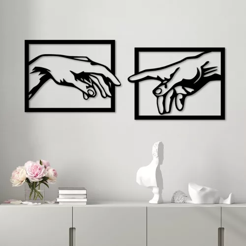 Stylish Decorative Metal Wall Accessory (2 Pieces), Black, 36 x 49 cm | 100% Metal, 1.5 mm Thickness | Perfect for Modern Home Decor & Accent Walls