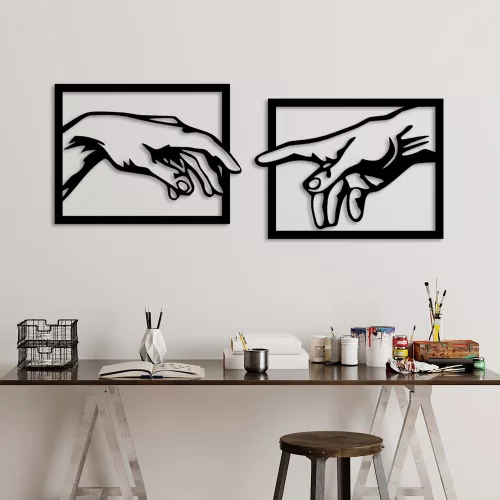Stylish Decorative Metal Wall Accessory (2 Pieces), Black, 36 x 49 cm | 100% Metal, 1.5 mm Thickness | Perfect for Modern Home Decor & Accent Walls