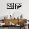 Stylish Decorative Metal Wall Accessory (2 Pieces), Black, 36 x 49 cm | 100% Metal, 1.5 mm Thickness | Perfect for Modern Home Decor & Accent Walls