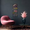 Hand-Painted Decorative Metal Wall Accessory, 32 x 90 cm | 100% Metal, 1.5 mm Thick | Unique Design, Perfect for Home Decor & Art Display