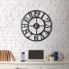 Elegant Black Decorative Metal Wall Clock, 70 x 70 cm | 100% Metal (2 mm) | Silent Mechanism, Easy Wall Mount | Stylish Addition to Any Space