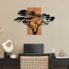 Elegant Decorative Wooden Wall Accessory, 90 x 58 cm | 100% Real Wood (3 cm Thick) & Metal | Unique Walnut & Black Design, Perfect for Home Decor
