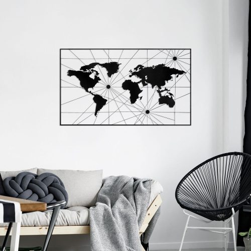 Stylish Black Decorative Metal Wall Accessory, 120 x 70 cm | 100% Metal (1.2 mm) | Easy Wall Mounting | Perfect for Modern Home Decor