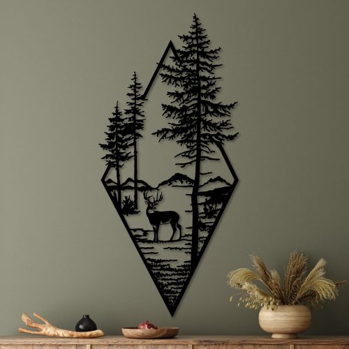 Stylish Black Decorative Metal Wall Accessory, 39 x 85 cm | 100% Metal, 1.5 mm Thickness | Perfect for Modern Home Decor & Office Spaces