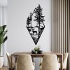Stylish Black Decorative Metal Wall Accessory, 39 x 85 cm | 100% Metal, 1.5 mm Thickness | Perfect for Modern Home Decor & Office Spaces