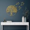 Elegant Gold Decorative Metal Wall Accessory, 61 x 56 cm | 100% Metal (1.5 mm Thick) | Easy Wall-Mount Design for Stylish Home Decor