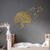 Elegant Gold Decorative Metal Wall Accessory, 61 x 56 cm | 100% Metal (1.5 mm Thick) | Easy Wall-Mount Design for Stylish Home Decor