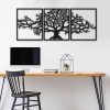 Stylish Decorative Metal Wall Accessory (3 Pieces), Black, 40 x 49 cm | 100% Metal, 1.5 mm Thick | Perfect for Modern Home Decor & Gallery Walls